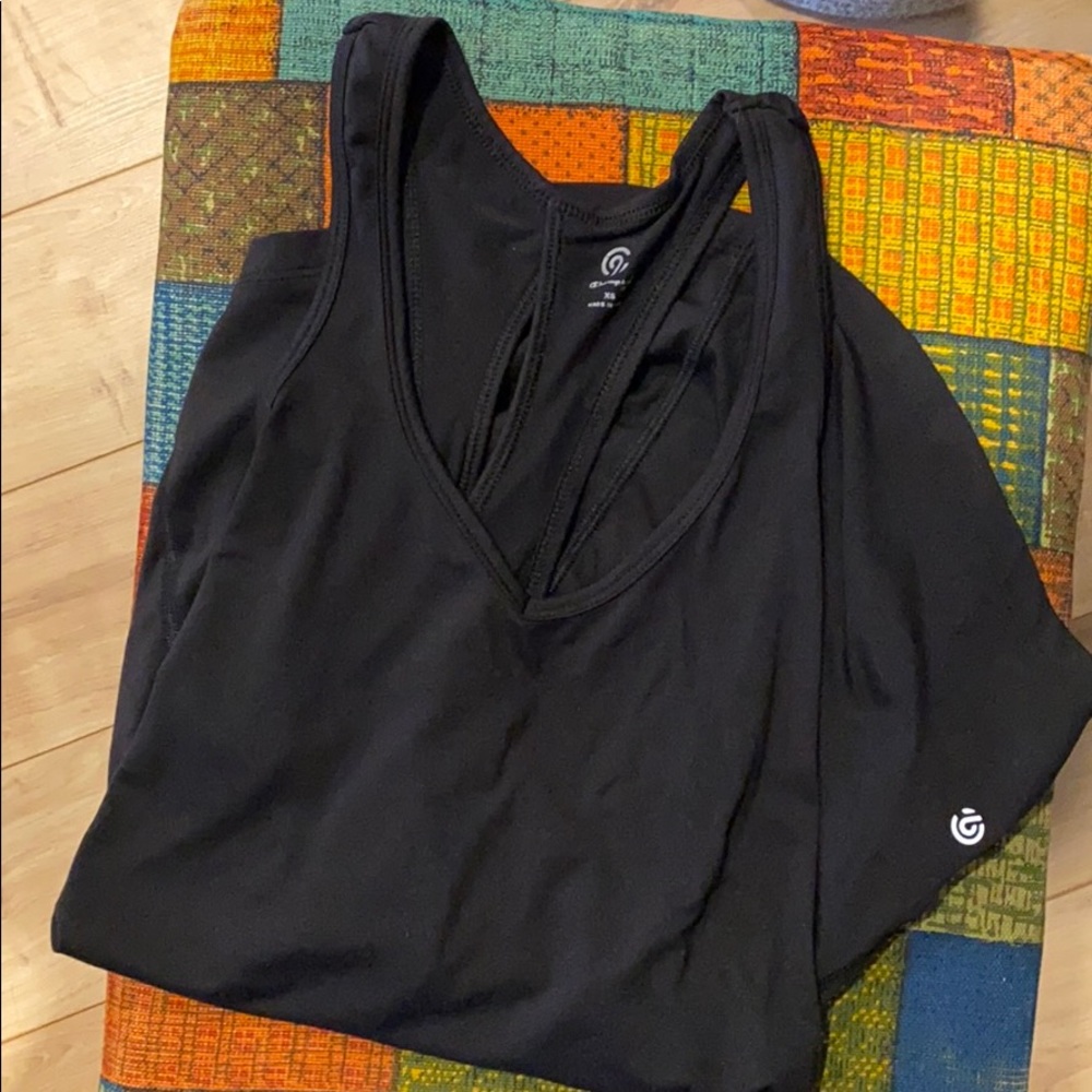 Champion black cross back tank
